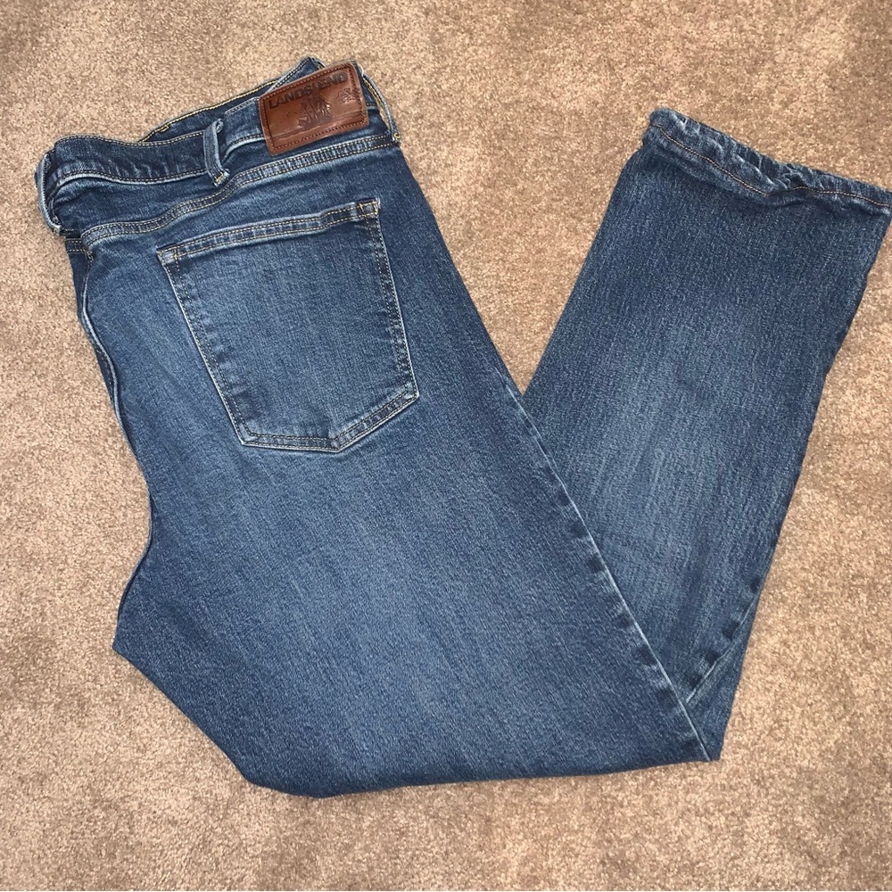 Lands End Dark wash Sz44 cotton denim jeans regular fit